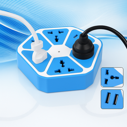 6-Port USB Socket with Cable Charging Pad Dock