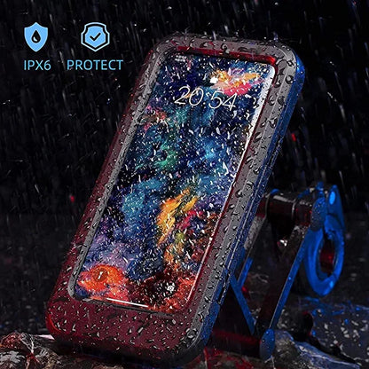Bike Phone Holder Waterproof Mobile Phone Case for Bike Universal Motorcycle Phone Mount Bicycle Handlebar with Sensitive Touch Screen Fit Below 7.2 Smartphone