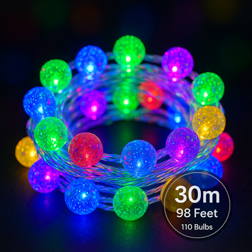 30m 110 Bulb RGB Color Ball String Lights