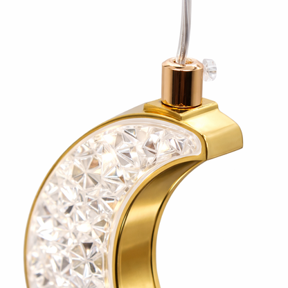 Crystal Crescent Moon Pendant Light — Single Piece (1 Ft)