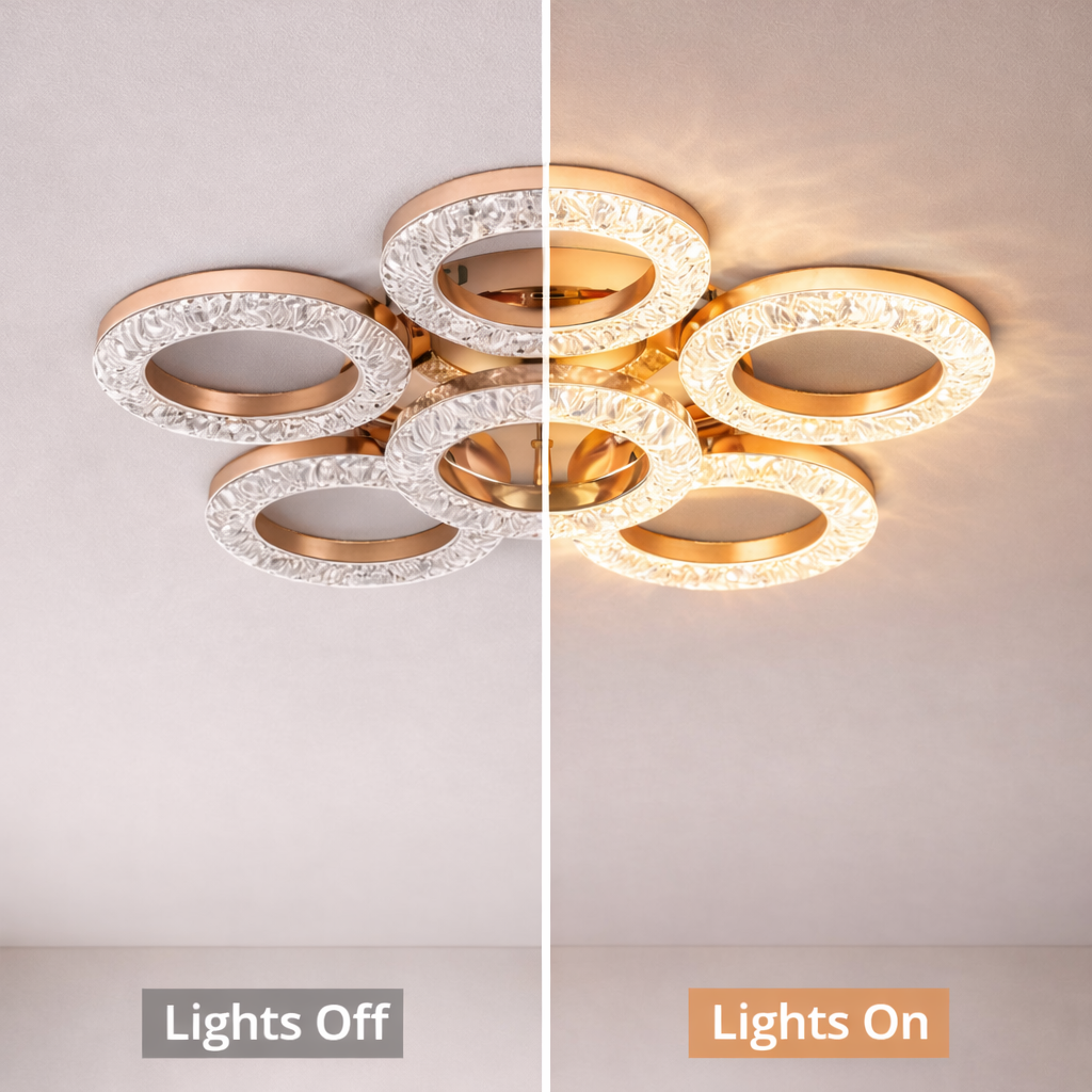 LED Crystal Ring Jhumar — 500mm (20 inch)