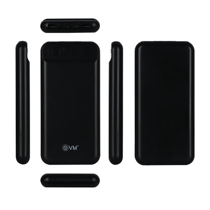 EVM Encharge Lithium_Polymer Power Bank 10000mAh with Micro USB Cable Compatible with All Kind of Smartphone and Other Devices (Black)
