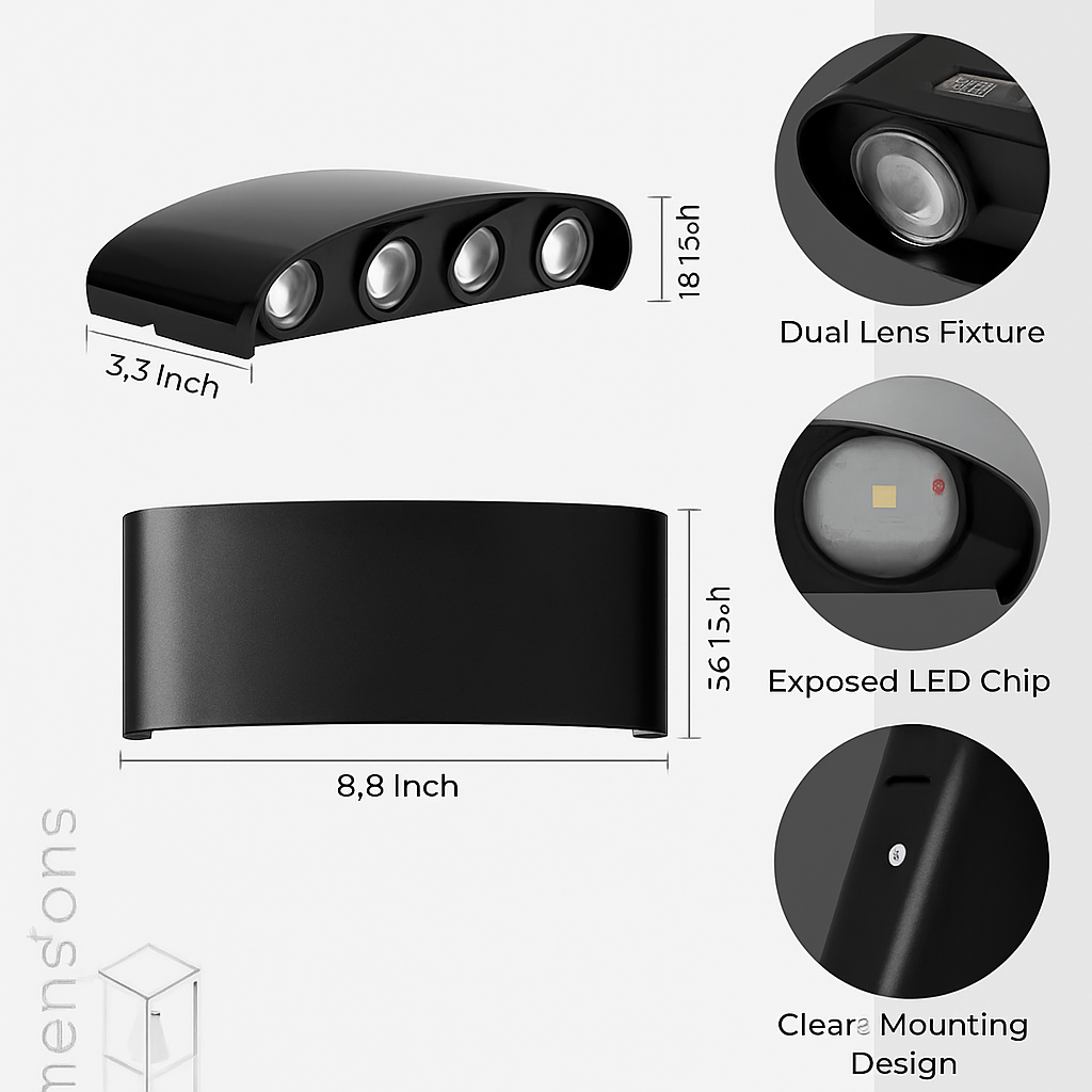 8W Modern Aluminium LED Wall Light – Warm White