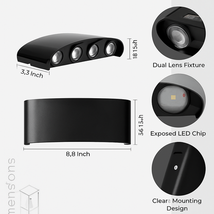 8W Modern Aluminium LED Wall Light – Warm White