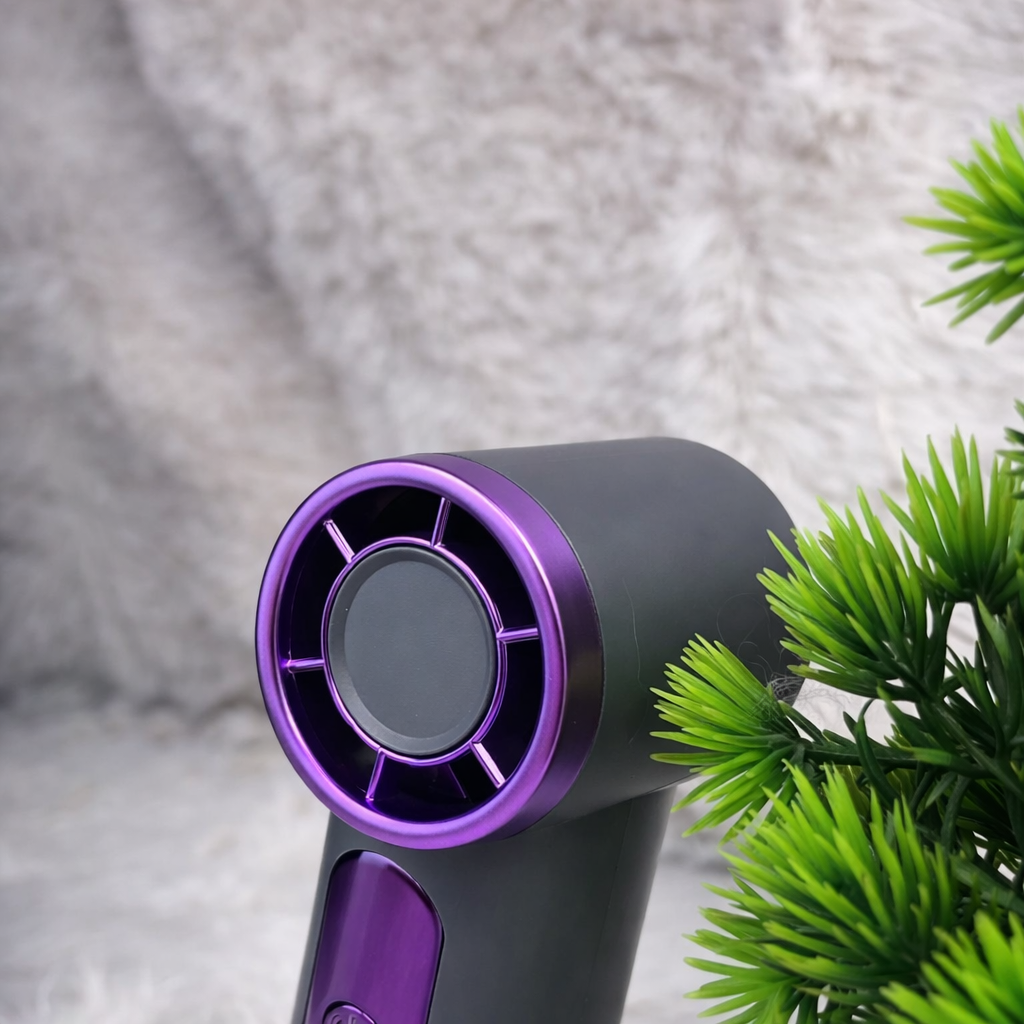 TINNY Mini Fan Rechargeable Pocket Fan with Digital LED Display & Powerful 6 Speed Cooling