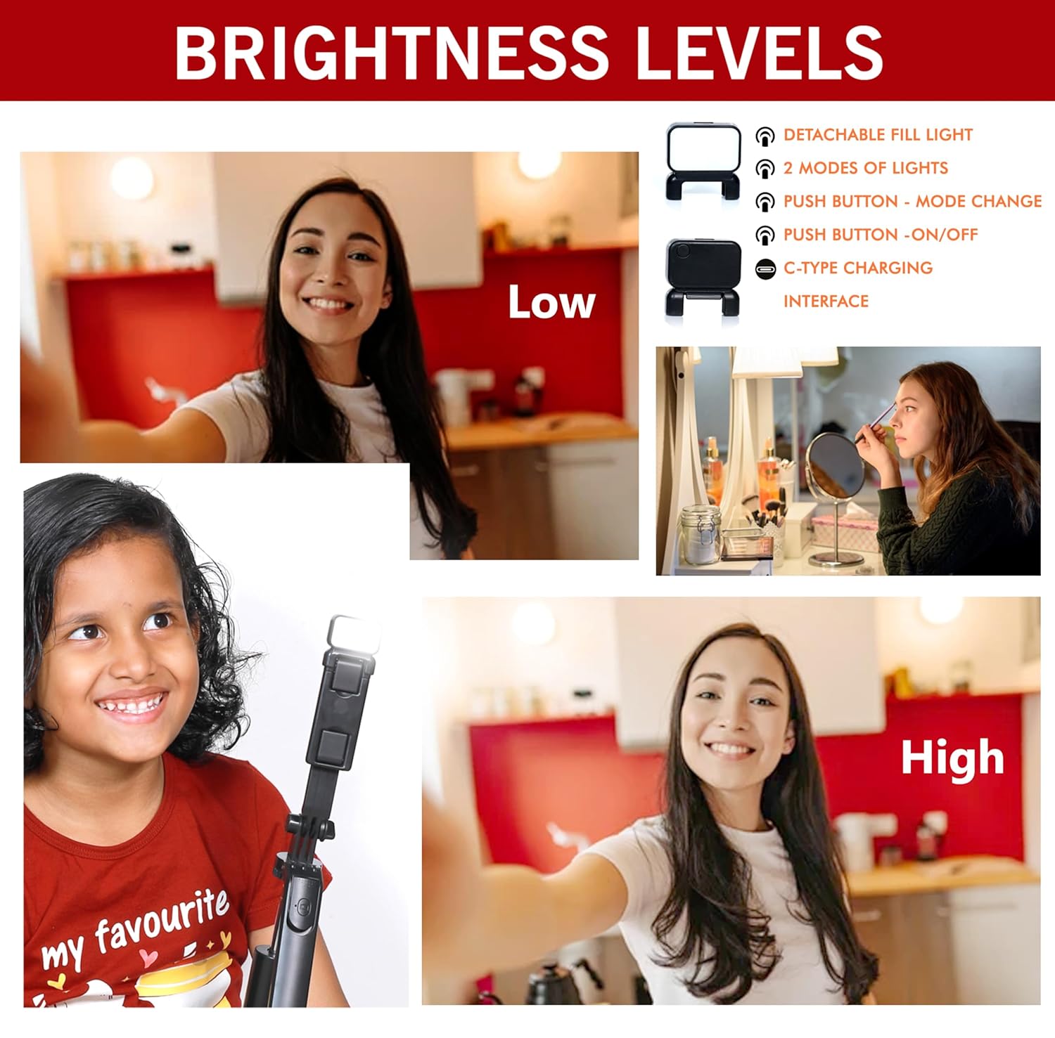 Selfie Stick Mobile Tripod R16S, LED Bright Fill Light, Wireless Bluetooth Remote, 62" Extendable Reinforced Tripod, Antishake 360° Rotating Handle, Multifunction Wide-Angle, Selfie, Vlogs