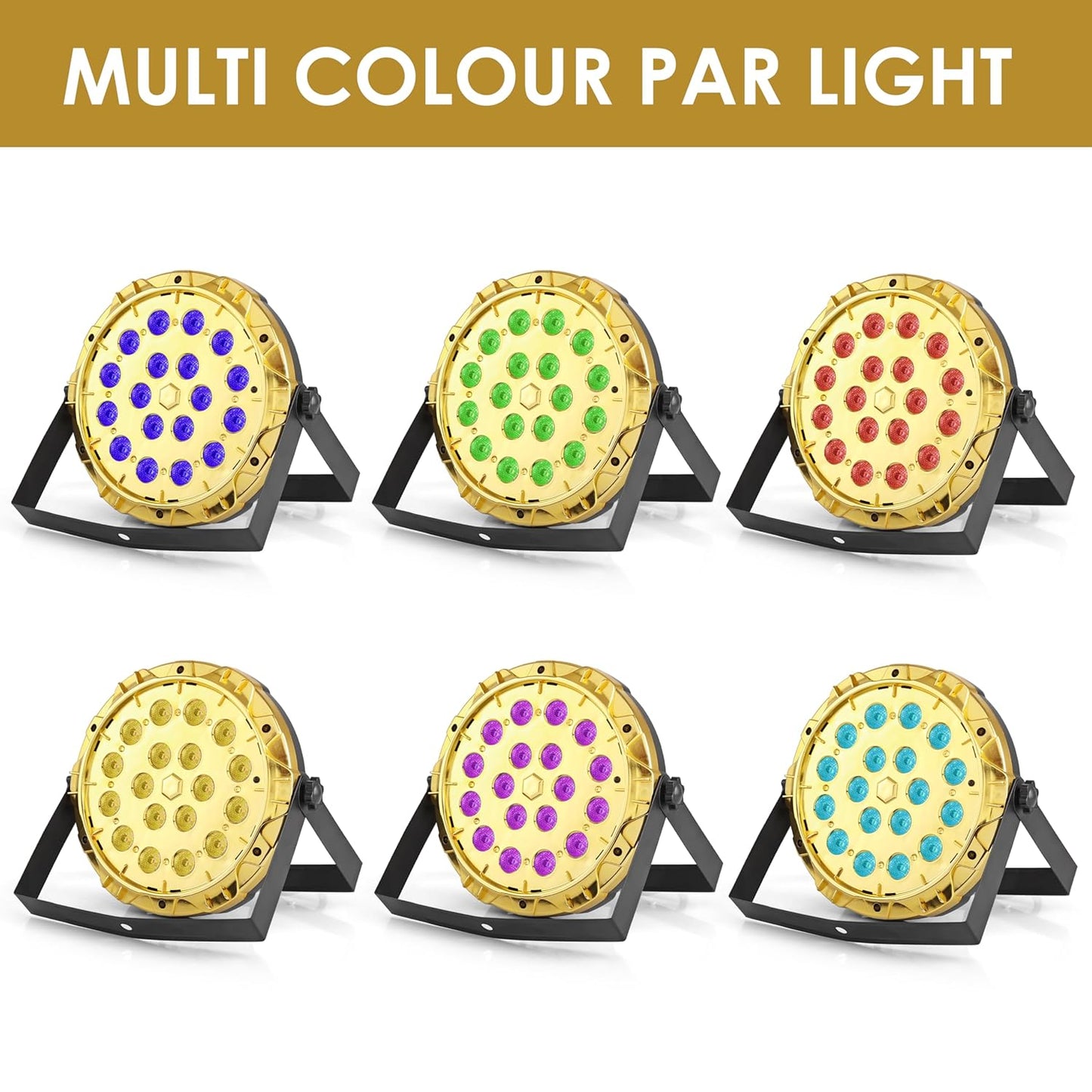 LumoGlow DJ Par 18LED Light Festive RGB