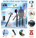 Selfie Stick Mobile Tripod R16S, LED Bright Fill Light, Wireless Bluetooth Remote, 62
