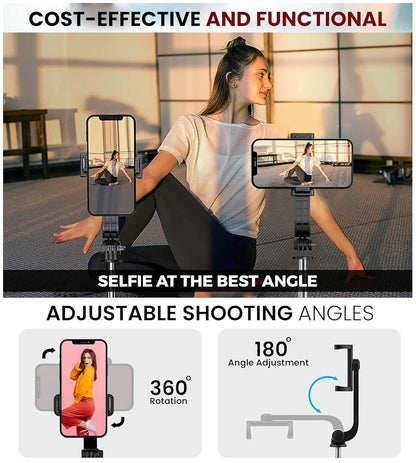 Selfie Stick Mobile Tripod R16S, LED Bright Fill Light, Wireless Bluetooth Remote, 62" Extendable Reinforced Tripod, Antishake 360° Rotating Handle, Multifunction Wide-Angle, Selfie, Vlogs