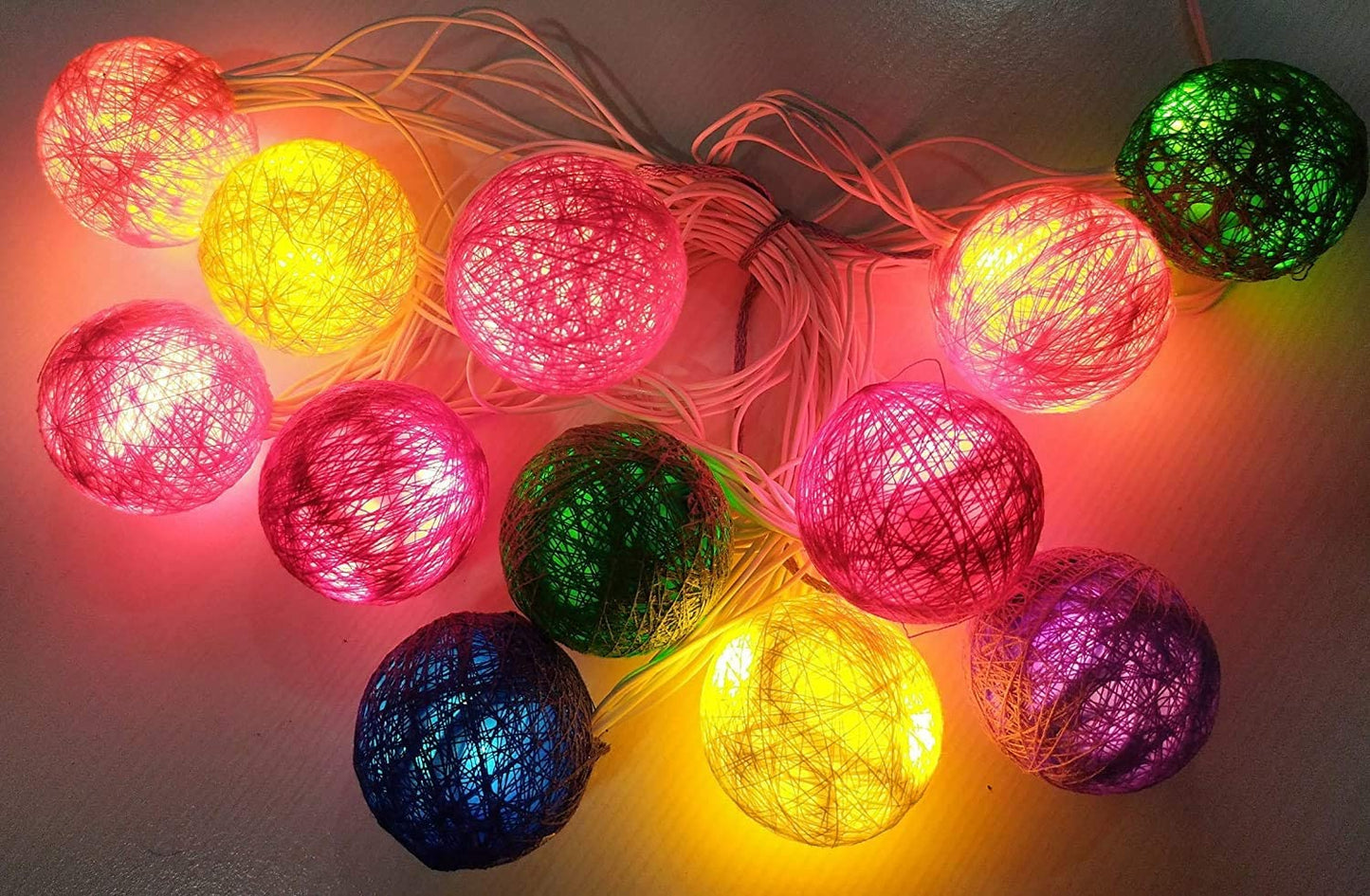Fairy Cotton Ball Lights 10 LED Battery Powered String Light