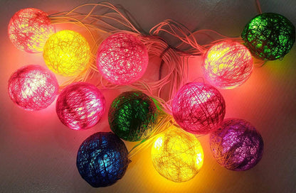 Fairy Cotton Ball Lights 10 LED Battery Powered String Light