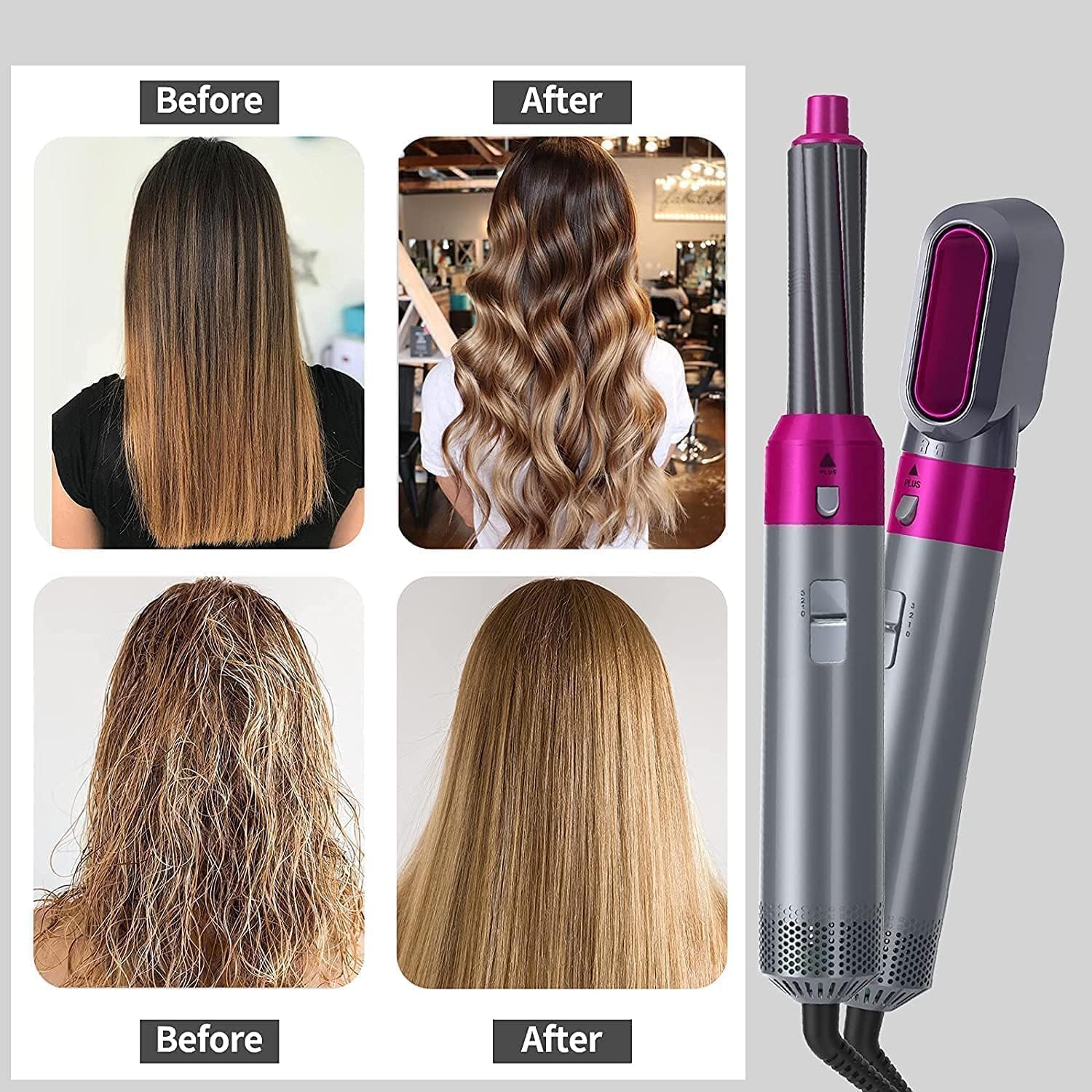 5 in 1 Hot Air Styler Hair Dryer Comb Multifunctional Styling Tool for Curly Hair machine Dryer Brush, 1000 Watts, Multi Automatic Suction Hair