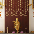 Gesto 10 Diya Curtain Lights – 111 SMD LED Warm White Fairy Lights with 8 Flashing Modes | AC Powered Diya Lights for Home,Balcony,Mandir, Pooja Room,Wedding,Diwali Decoration & Festival Decor (11 Ft)