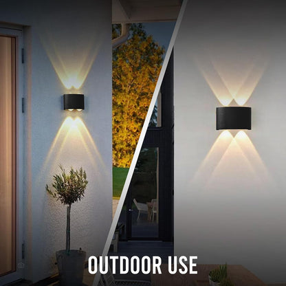 Gesto 4W Waterproof Led Wall Light for Home Decoration – Up Down 2-Way LED Wall Lamp | IP65 Outdoor Fancy Wall Lights for Balcony,Gate,Elevation,Garden,Patio | Decorative Wall Mount Light -Pack of 1