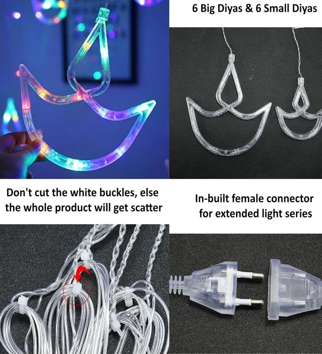 Diya 6+6 Curtain Fairy Lights