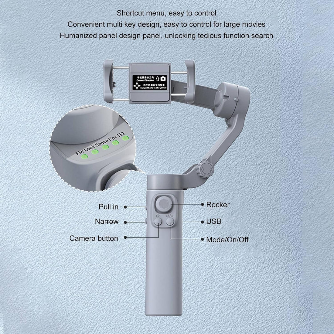 Smartphone Gimbal Stabilizer, F5 3-Axis Phone Stabilizer Foldable Handheld Gimbal with Tripod, Vlogging Stabilizer for Video Recording with Face Tracking, Youtuber Tools