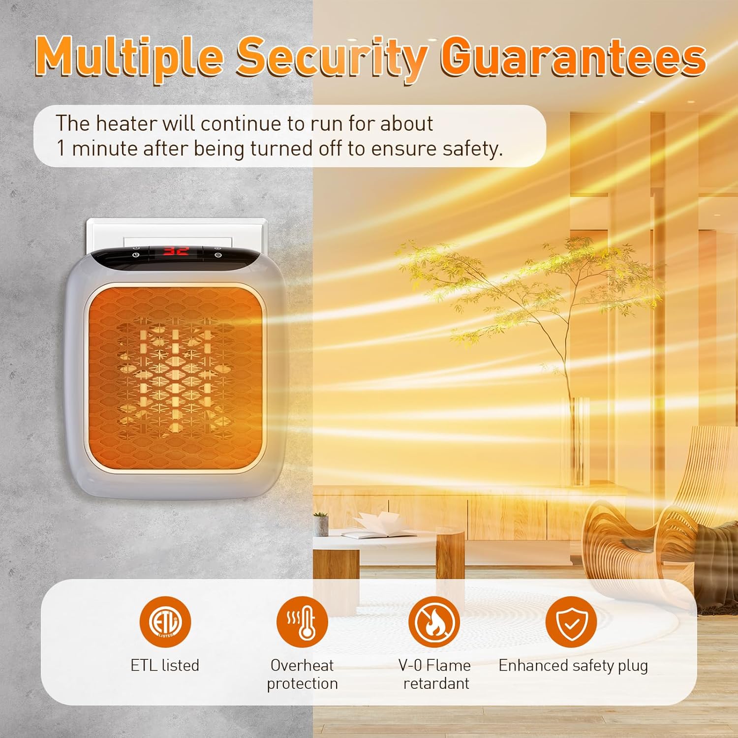 800W Plug-In Mini Personal Heater