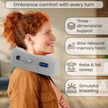 SELLASTIC Travel Neck Pillow Electric Neck Massager Memory Foam Pillow for Cervical Pain Relief with 3 Massage Mode/Rechargeable,Wireless Neck Pillow for Air Travel,Car,Home,Office,Gift