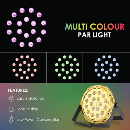 LumoGlow DJ Par 18LED Light Festive RGB