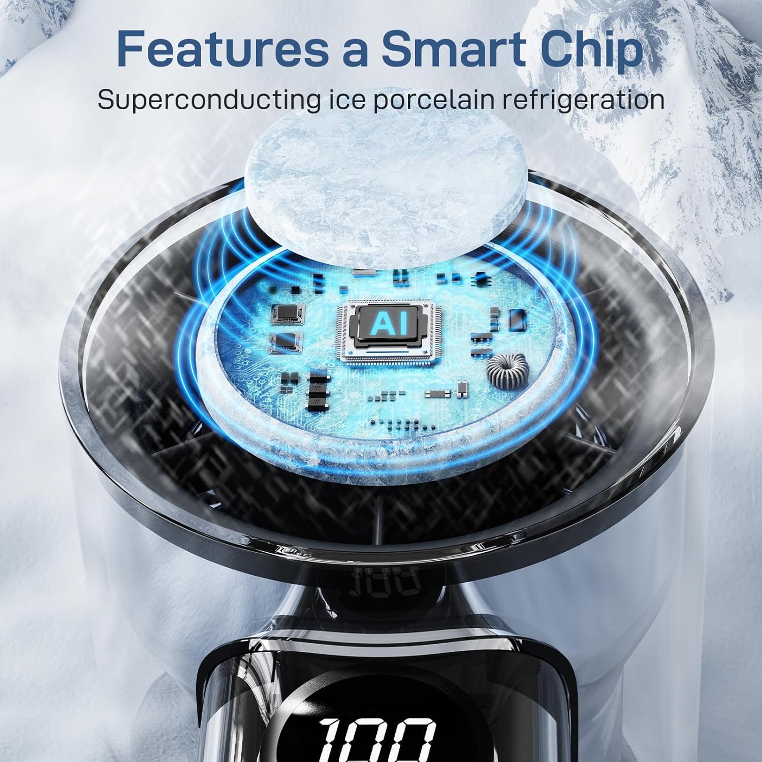 ZYLO Transparent Turbo Fan – Foldable Bladeless Handheld Cooling Fan with Digital Speed Display