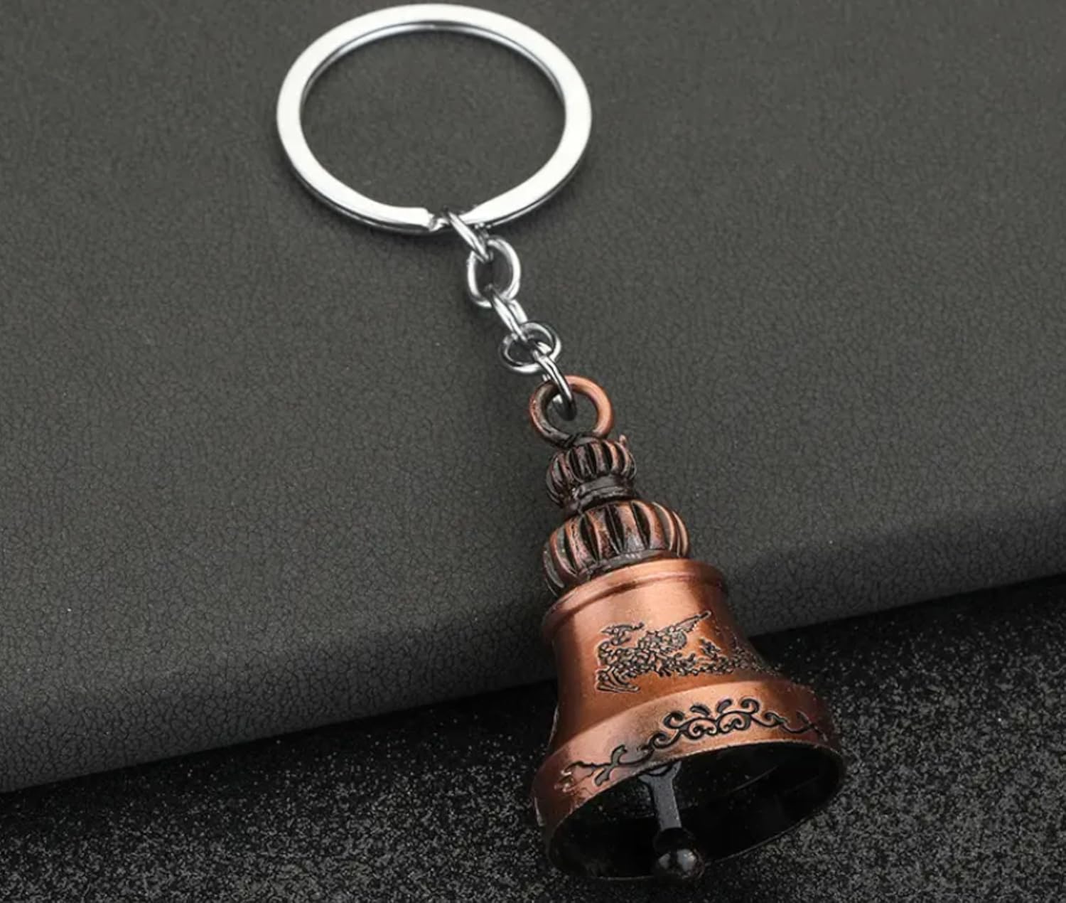 Guardian Bell For Bike Keychain | Good Luck Charm for Bike, Car, Home | Tibetan Style Antique Copper Key Chain for Positive Energy & Protection | Rakshabandhan Gift for Brother