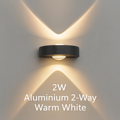 2W Warm White LED Wall Light – Modern 2-Way Decorative Glow