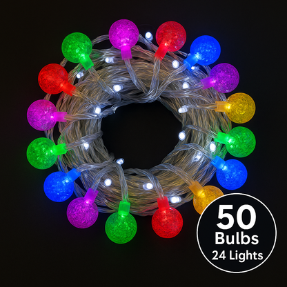 50 Bulb 24 Light Waterproof Waterfall Fairy