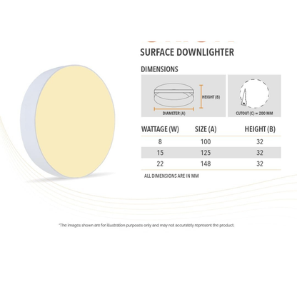 22W SURFACE DOWNLIGHT
