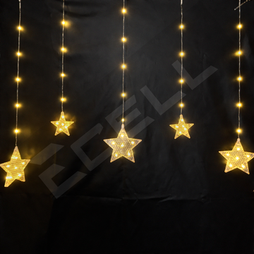 Warm White Star Curtain Lights