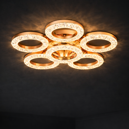 LED Crystal Ring Jhumar — 500mm (20 inch)