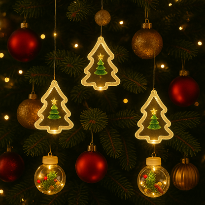 5+5 Ball and Tree Warm White Christmas LED Decorative Lights