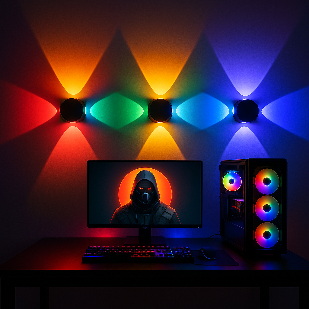 4-Way RGB LED Wall Light – Decorative Accent Lighting