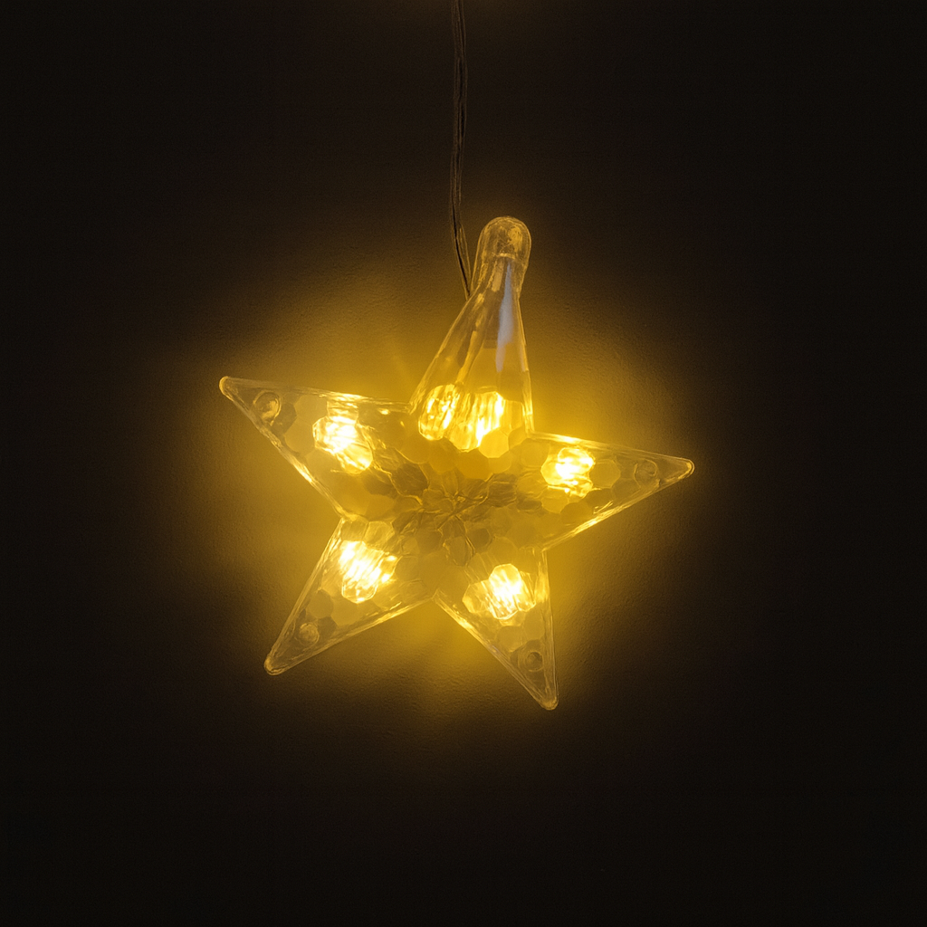 Warm White Moon-Star Curtain Light