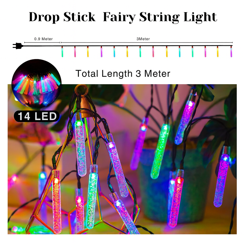 14 LED 3 M Multicolor Drop Stick
