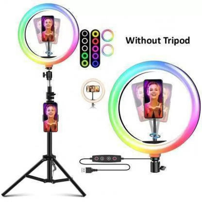 RGB LED Soft Ring Light 10Inch, RGB Flash Ring Light for Camera Smartphone YouTube Video Shooting and Makeup