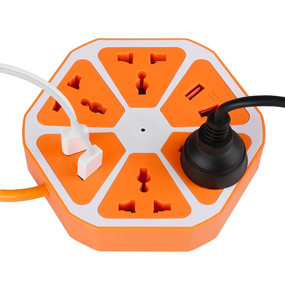 6-Port USB Socket with Cable Charging Pad Dock