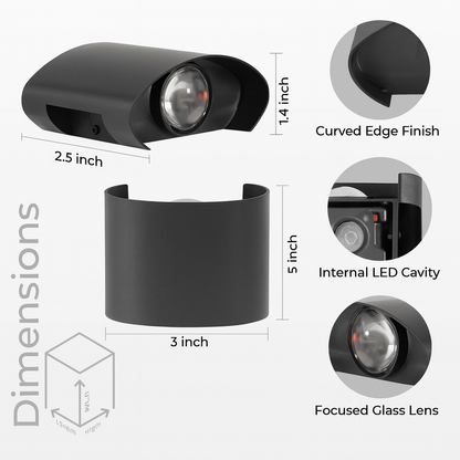 2W Up-Down Warm White LED Wall Light