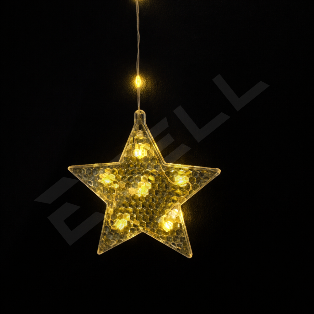 Warm White Star Curtain Lights