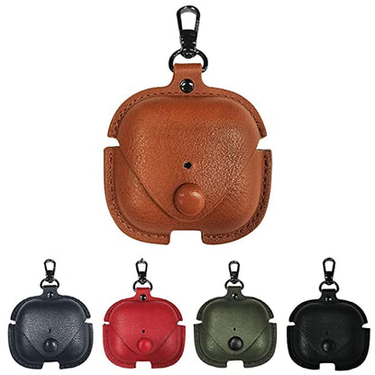 Leather Case with Keychain Luxury Portable Shockproof Protective Cover and Skin Compatible with AirPods Pro