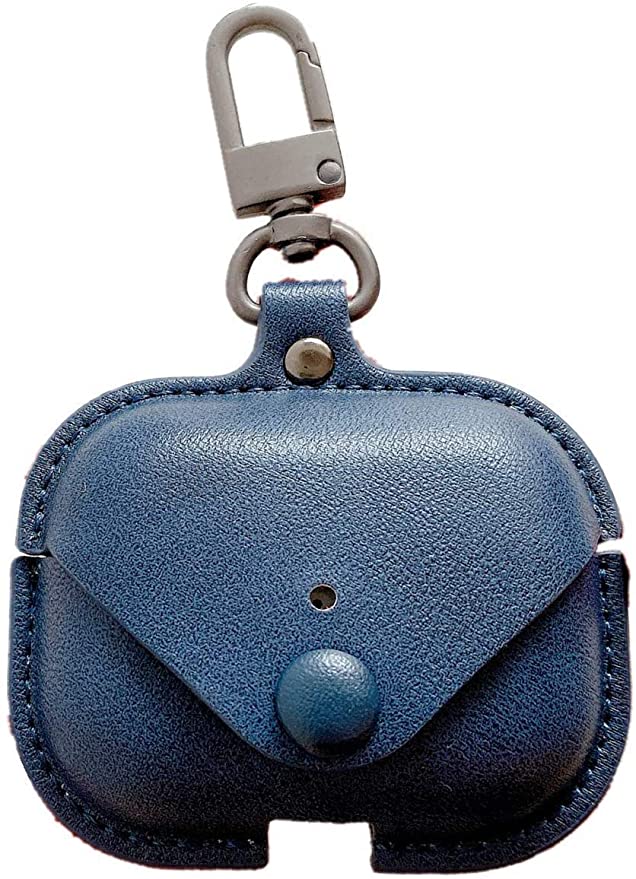 Leather Case with Keychain Luxury Portable Shockproof Protective Cover and Skin Compatible with AirPods Pro