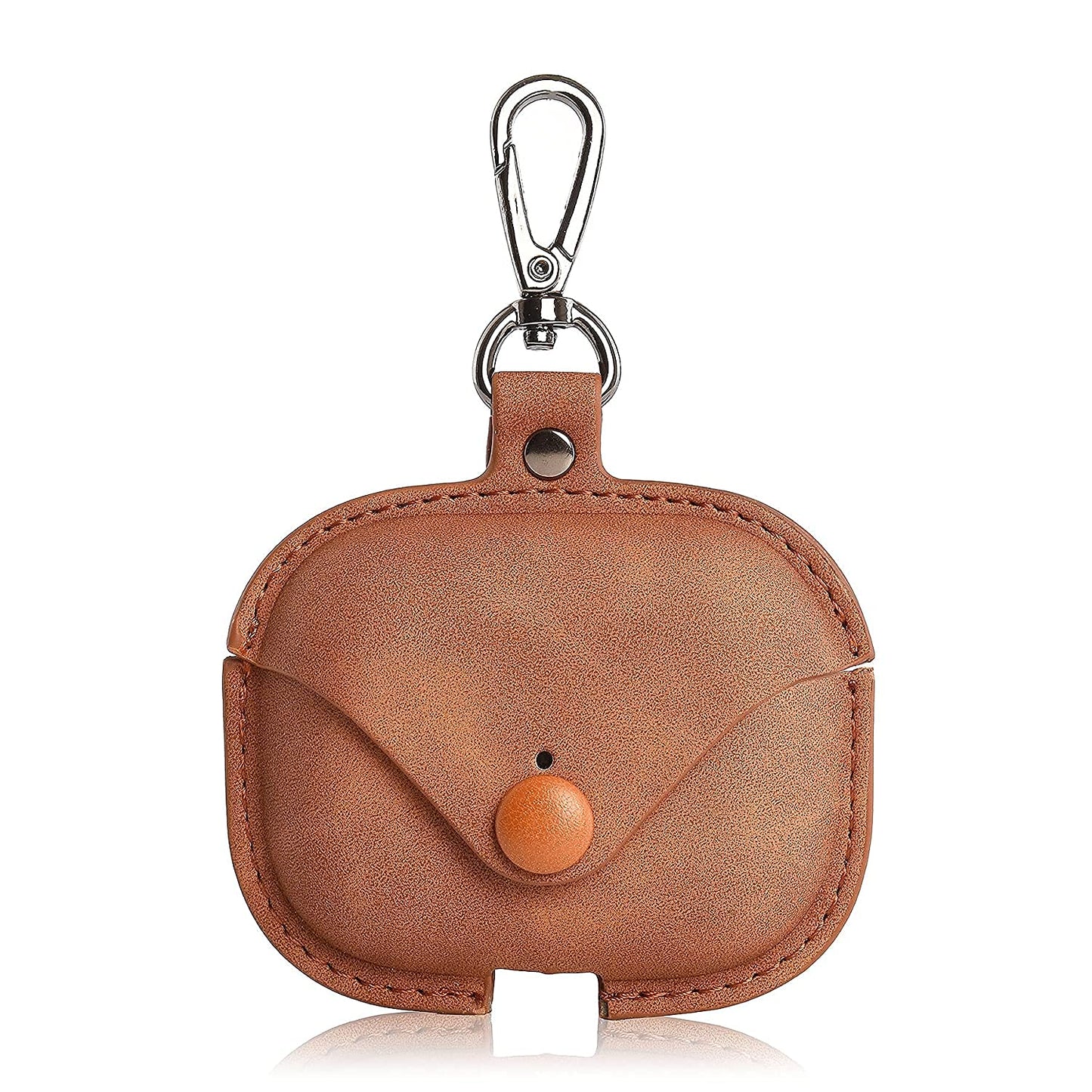 Leather Case with Keychain Luxury Portable Shockproof Protective Cover and Skin Compatible with AirPods Pro