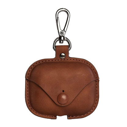 Leather Case with Keychain Luxury Portable Shockproof Protective Cover and Skin Compatible with AirPods Pro