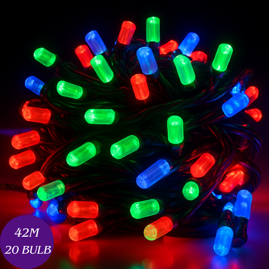 42m 200 Bulb Multicolour LED String Lights