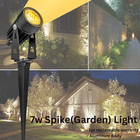 7W Warm White Spike Garden Light – Aluminium Body