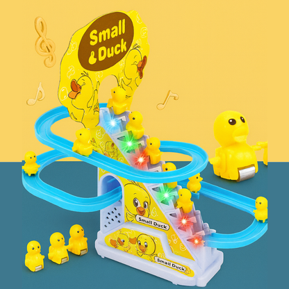 Cute Duck Climbing Stairs Toy with Lights & Music