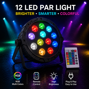 12 LED RGB Multicolor PAR Light with Remote Control