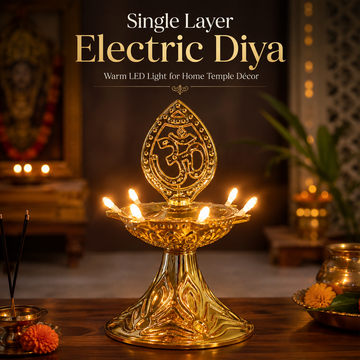 Om Design Single Layer LED Electric Diya
