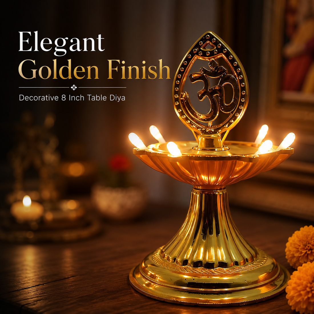 Om Design Single Layer LED Electric Diya