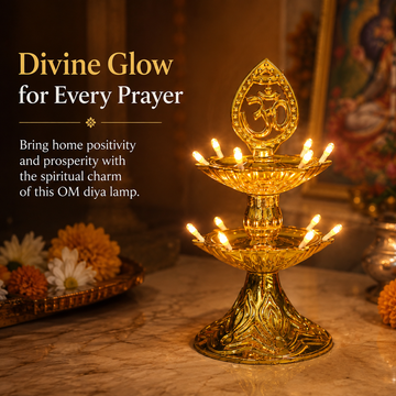 Om Design 2-Layer LED Electric Diya