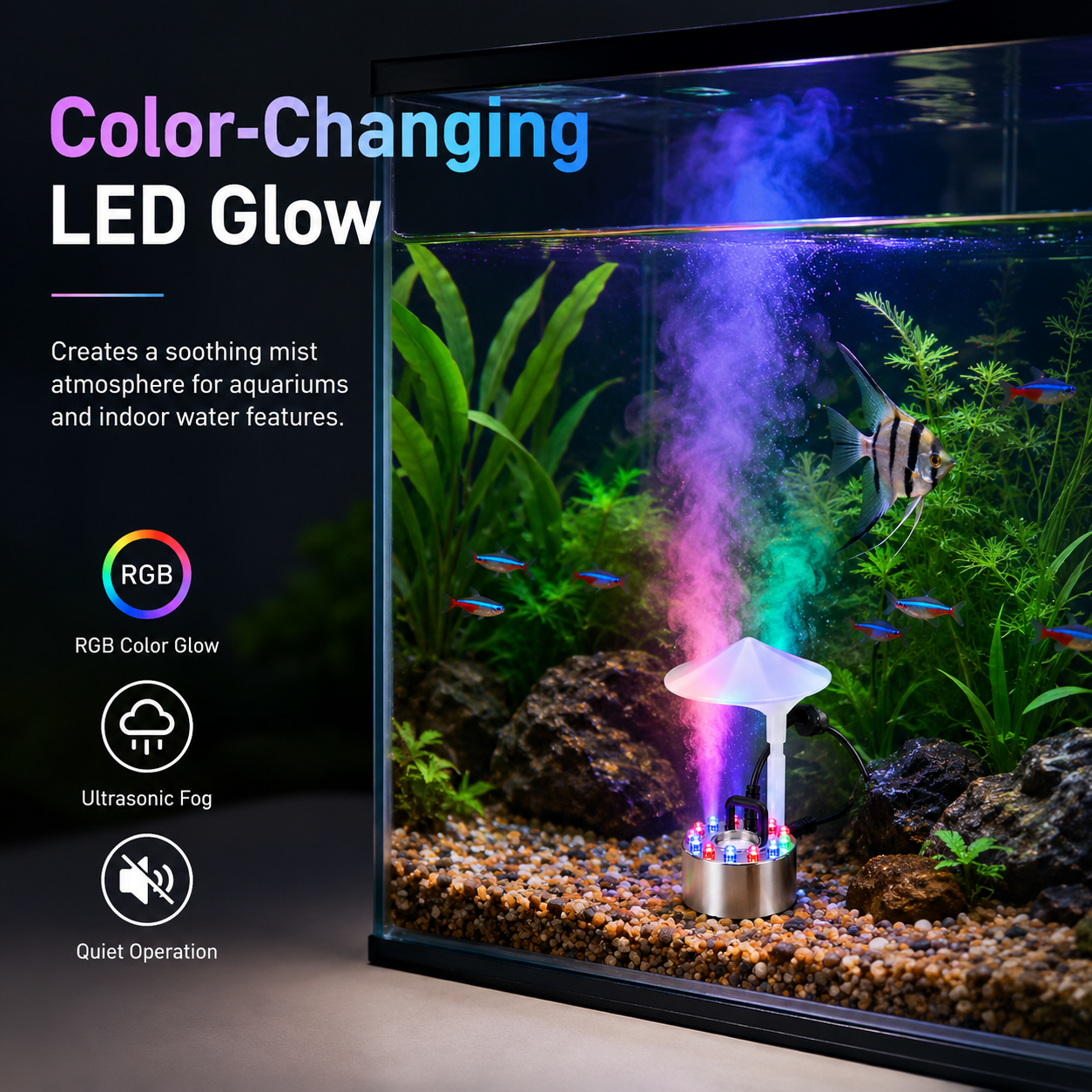 12 LED Ultrasonic Atmizng Humidifire with Multicolor Light